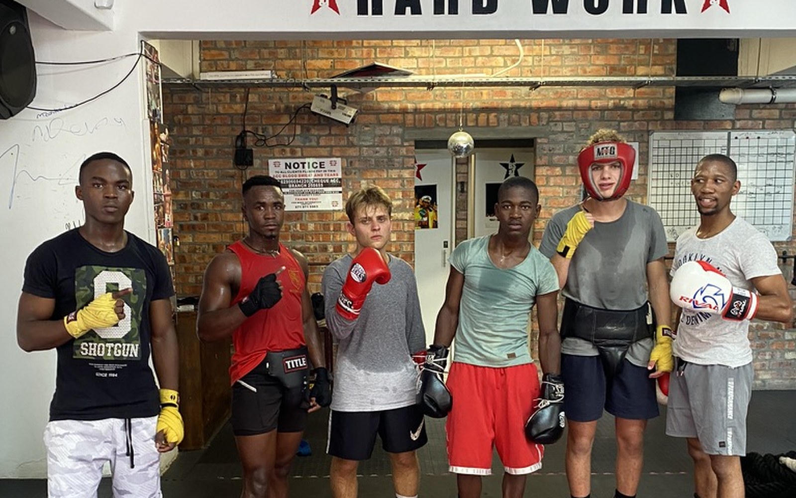 Group of boxing clients training together at Top Floor Boxing gym in Cape Town
