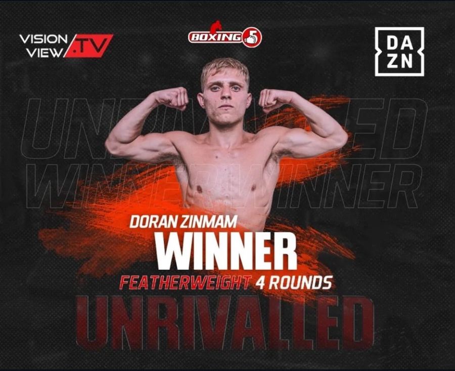 Doron Zinman fight night winner graphic, featherweight